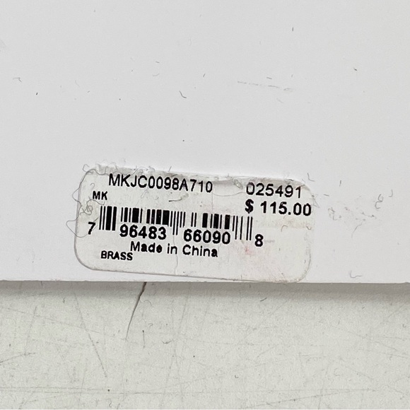 MICHAEL KORS COSTUME GOLD MK LOGO STUDS WITH CONNECTOR CHAIN EARRINGS NWT $115 - Picture 4 of 5